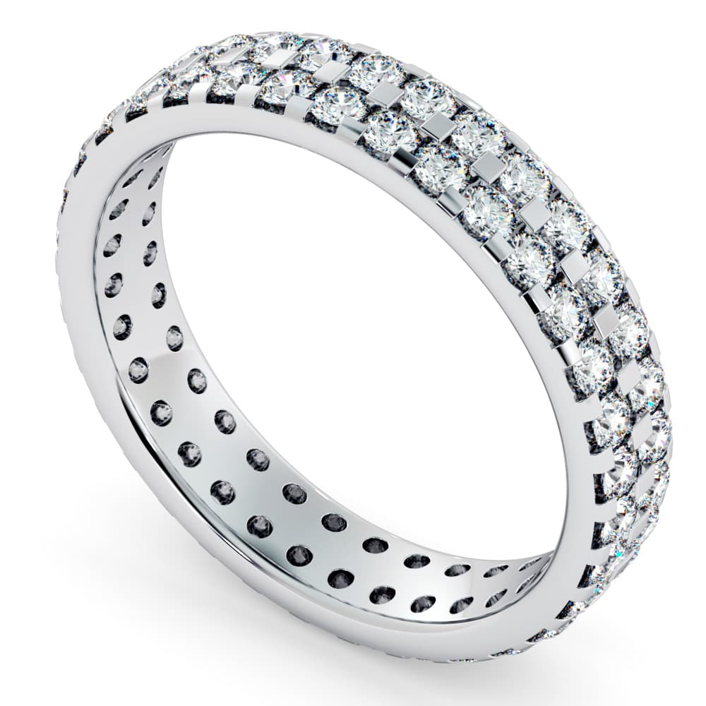 Double row Round cut Full Eternity Ring