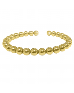 Beaded Bangle With Yellow Gold