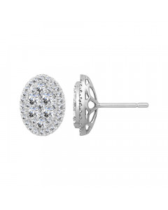 1.02CT VS/EF Round Diamond Cluster Earrings