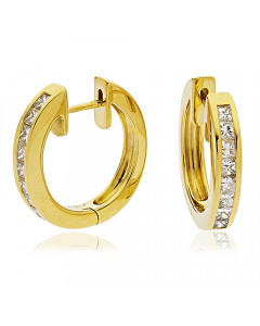 1.00ct VS/FG Princess Diamond Hoop Earrings
