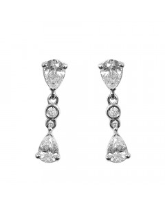 0.97ct SI/FG Pear Cut Diamond Journey Earrings
