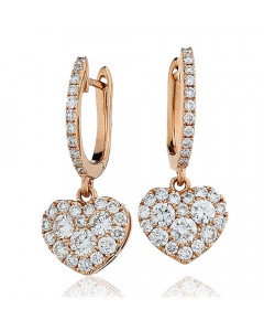 0.90ct VS/EF Modern Round Diamond Drop Earrings