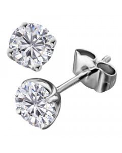 3.00CT SI1/F Round Diamond Stud Earrings
