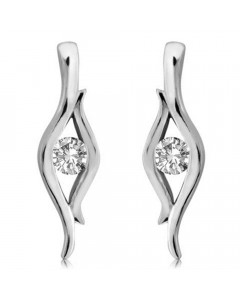 0.30ct SI2/G Wave Round Diamond Designer Earrings
