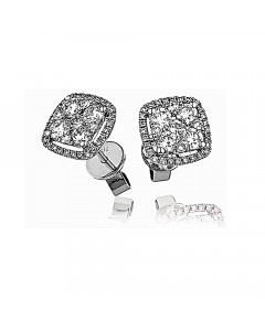 1.00CT VS/EF Round Diamond Cluster Earrings