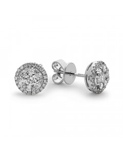 0.85CT VS/EF Round Diamond Cluster Earrings