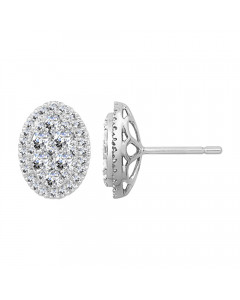 1.02CT VS/EF Round Diamond Cluster Earrings