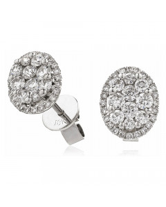 0.80ct VS/FG Modern Round Diamond Cluster Earrings