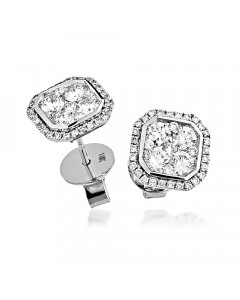 1.15ct VS/EF Diamond Cluster Earrings