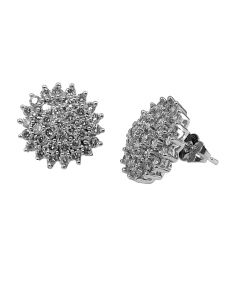 2.03ct VS/G Round Cut Diamond Floral Cluster Earrings