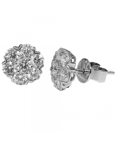 1.60ct VS/EF Round Cut Cluster Diamond Earrings