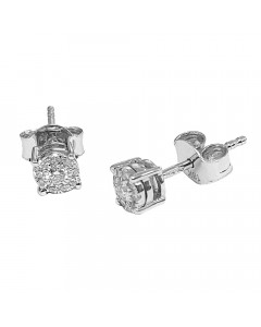 0.17ct VS/EF Round Cut Cluster Diamond Earrings