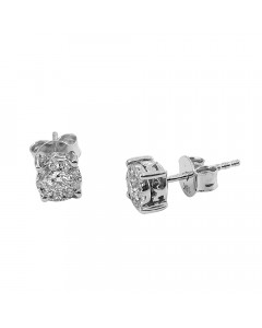 0.32ct VS/EF Round Cut Halo Cluster Diamond Earrings
