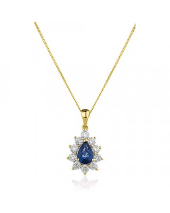 0.80ct VS/EF Blue Sapphire & Diamond Pendant