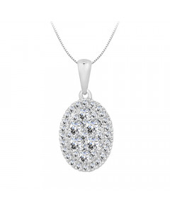 0.52CT VS/EF Round Diamond Cluster Pendant