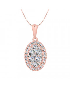 0.52CT VS/EF Round Diamond Cluster Pendant