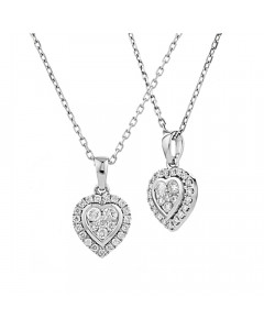 0.17CT VS/FG Round Diamond Heart Shaped Pendant