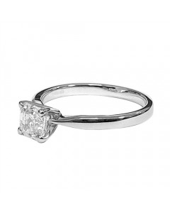 0.85ct VVS1/H Asscher Solitaire Engagement Ring