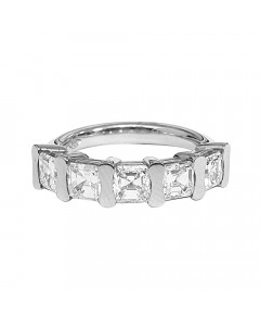 1.95ct VS/FG Asscher 5 Stone Diamond Ring