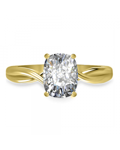 1.00ct I1/D Modern Intertwined Cushion Diamond Engagement Ring