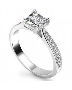 1.25ct VS1/G Lab Grown Princess Diamond Shoulder Set Ring