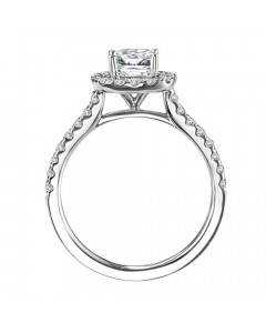 1.11ct I1/J Single Halo Cushion Diamond Ring