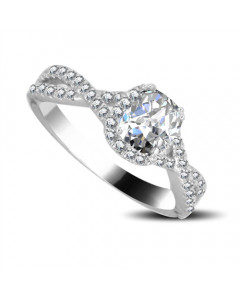 1.40ct VVS1/G Infinity Twist Cushion Diamond Vintage Engagement Ring