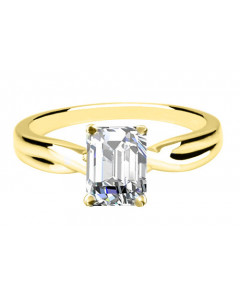 0.30ct SI1/G Emerald Diamond Infinity Twist Engagement Ring