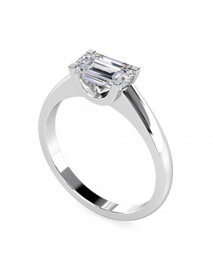 0.55ct VS2/F Unique Emerald Diamond Engagement Ring