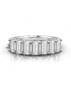 1.00ct VVS/F 7 Stone Emerald Diamond Half Eternity Ring