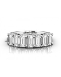 1.75ct VVS2/E 7 Stone Emerald Diamond Half Eternity Ring