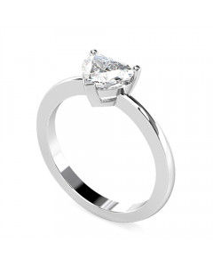 0.92ct I1/F Traditional Heart Diamond Engagement Ring