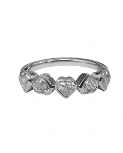 0.96ct VS/FG Heart Cut 5 Stone Diamond Ring