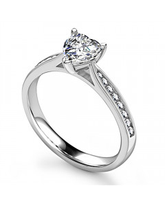 1.00ct VVS1/E Hear Side Diamond Ring in Platinum