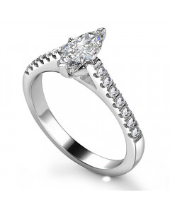 2.30ct SI1/H Lab Grown Marquise Diamond Shoulder Set Ring