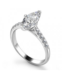 2.01ct VS1/G Marquise Diamond Shoulder Set Ring