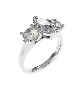 1.11ct VVS2/F Marquise Trilogy Ring in Platinum