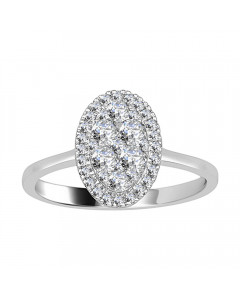 0.52ct VS/EF Round Cut Diamond Cluster Ring in 18K White Gold