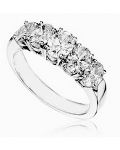 0.50ct VS2/F 5 Stone Oval Diamond Half Eternity Ring