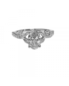 1.35ct SI2/G Oval Diamond Shoulder Set Engagement Ring