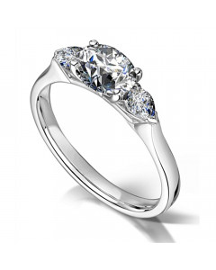 0.65ct VS1/F Oval Trilogy Ring in Platinum