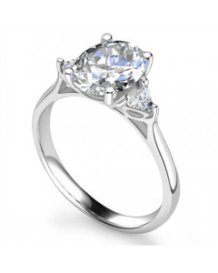 0.50ct SI2/G Oval & Trillian Diamond Trilogy Ring