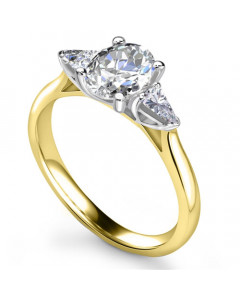 0.50ct SI2/G Elegant Oval & Trillion Diamond Trilogy Ring