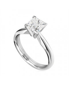 1.00ct SI1/G Princess Solitaire Ring in Platinum