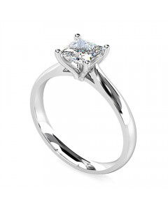 0.71CT VVS1/E Princess Diamond Solitaire Ring