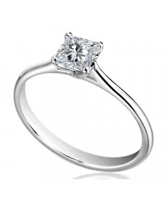0.51CT VVS/H Princess Diamond Solitaire Ring