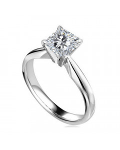0.71CT SI1/D Princess Diamond Solitaire Ring
