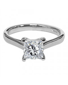 1.00ct SI2/E Princess Solitaire Engagement Ring
