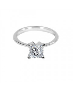 1.00ct SI2/F Princess Solitaire Engagement Ring