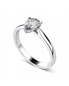 0.40CT VVS2/F Pear Diamond Solitaire Ring